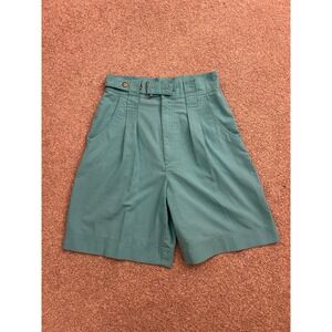 Outback Red‎ Pleated Shorts Womens 10 Teal Excellent Vintage High Waist Cotton